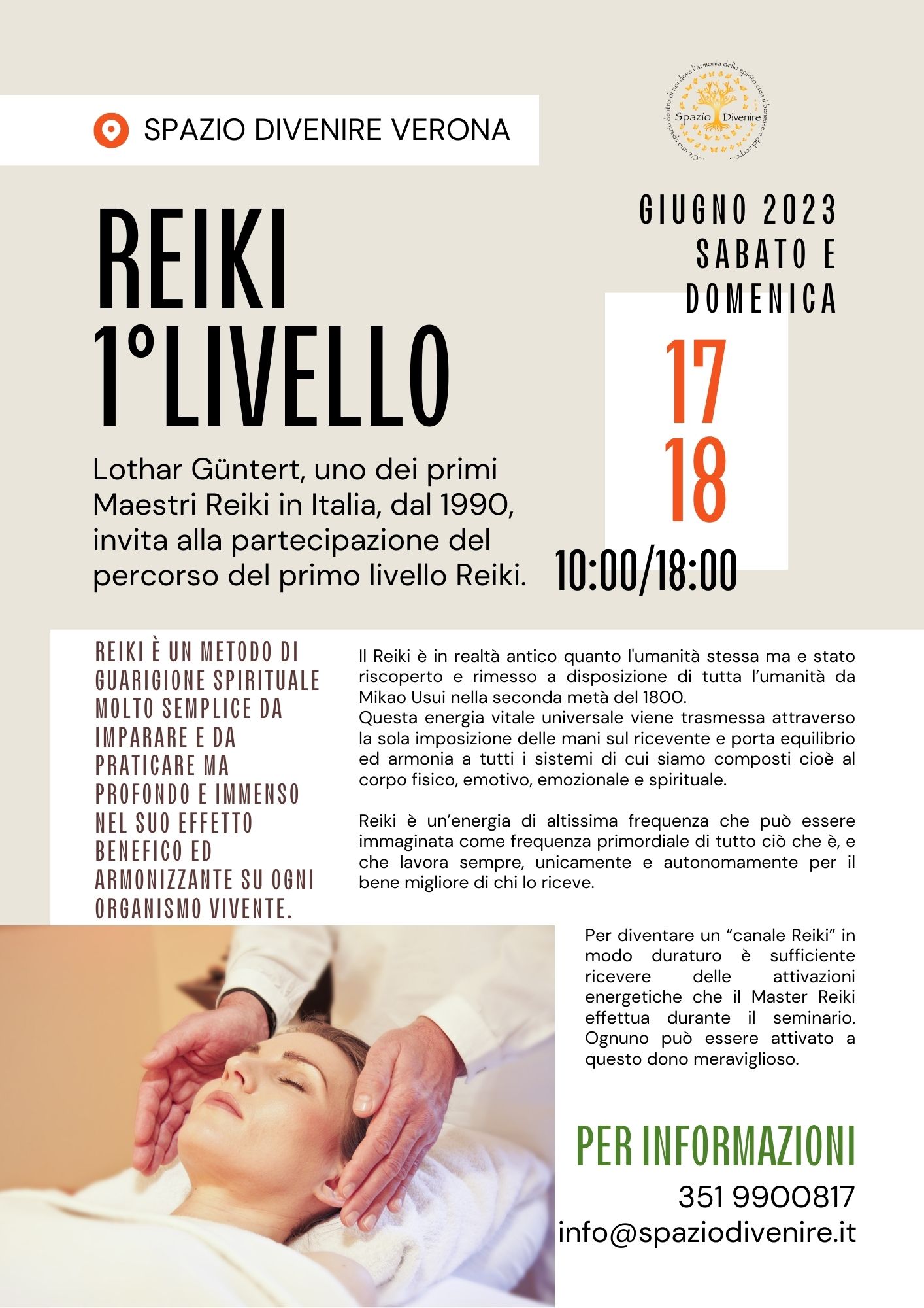 Reiki primo livello corso con Lothar Güntert